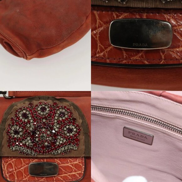 PRADA Shoulder Bag Leather Red Auth KD264 - Picture 15 of 15